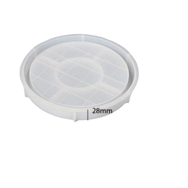 قالب صينية مدورة مكعبات 19سم بكنار عريض